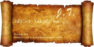 Jári Tatjána névjegykártya